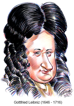 Leibniz caricature